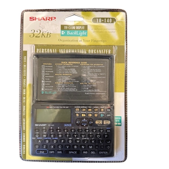 Sharp Handheld Personal Information Backlit Organizer 32KB Sealed YO-140 Y0-140 - Picture 2 of 7